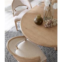 Nigel Coastal Beach Light Oak Round Extendable Dining Table - 54-74"|