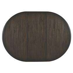 Nigel Coastal Beach Dark Oak Round Extendable Dining Table - 54-74"|