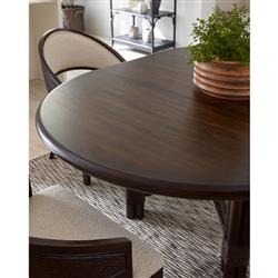 Nigel Coastal Beach Dark Oak Round Extendable Dining Table - 54-74"|