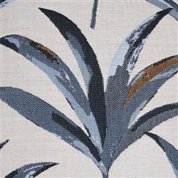 Flora Coastal Blue Botanical Indoor Outdoor Throw Pillow - 22x22|