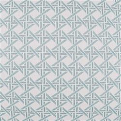 Laney Coastal Light Blue Geometric Indoor Outdoor Lumbar Pillow - 12x24|