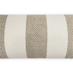 Vida Coastal Beach Beige Striped Indoor Outdoor Lumbar Pillow - 12x24|