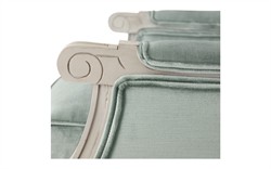 Juliette Sea Mist Velvet Vintage White Bergere Chair|