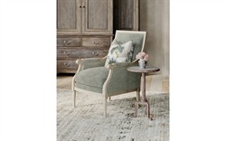 Juliette Sea Mist Velvet Vintage White Bergere Chair|
