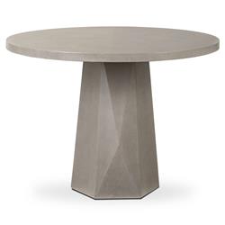 Barley Industrial Loft Grey Concrete Round Outdoor Dining Table - 42"|