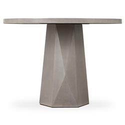 Barley Industrial Loft Grey Concrete Round Outdoor Dining Table - 42"|