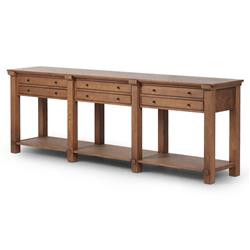 Gavin Rustic Lodge Brown Oak Rectangular Console Table|
