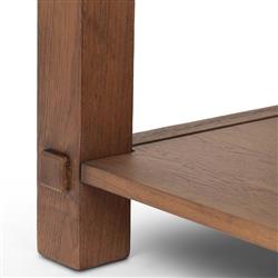 Gavin Rustic Lodge Brown Oak Rectangular Console Table|