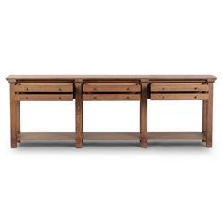 Gavin Rustic Lodge Brown Oak Rectangular Console Table|