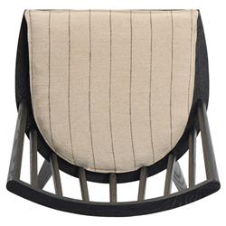 Lara Rustic Lodge Beige Striped Black Oak Windsor Dining Side Chair|