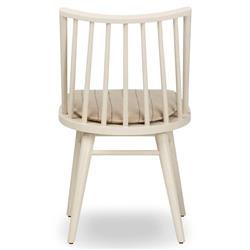 Lara Rustic Lodge Beige Striped Off White Oak Windsor Dining Side Chair|