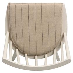 Lara Rustic Lodge Beige Striped Off White Oak Windsor Dining Side Chair|