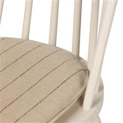 Lara Rustic Lodge Beige Striped Off White Oak Windsor Dining Side Chair|