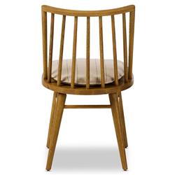 Lara Rustic Lodge Beige Striped Oak Windsor Dining Side Chair|