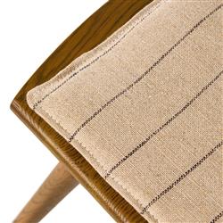 Lara Rustic Lodge Beige Striped Oak Windsor Dining Side Chair|