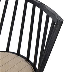 Lara Rustic Lodge Beige Striped Black Oak Windsor Counter Stool|