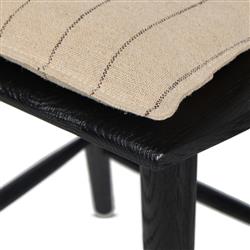 Lara Rustic Lodge Beige Striped Black Oak Windsor Counter Stool|