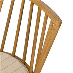 Lara Rustic Lodge Beige Striped Brown Oak Windsor Counter Stool|