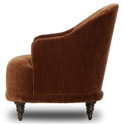 Mariel French Country Rust Velvet Tufted Chair|