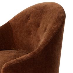 Mariel French Country Rust Velvet Tufted Chair|