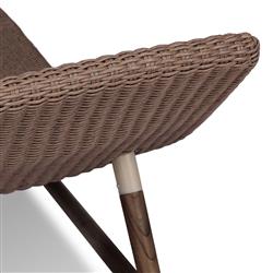 Ivanna Coastal Beach Tan Brown Woven Stained Teak Outdoor Chaise|
