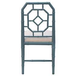 Dalma Coastal Cream Performance Light Blue Wood Dining Chair|