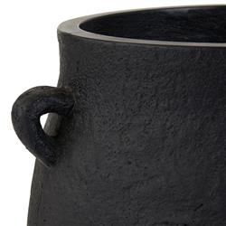 Chicago Coastal Matte Black Concrete Outdoor Planter - Small|