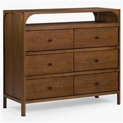 Abdiel Modern Classic Walnut Oak Wood Double Dresser|