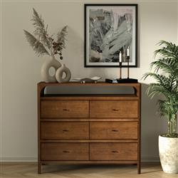 Abdiel Modern Classic Walnut Oak Wood Double Dresser|