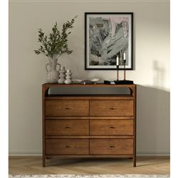 Abdiel Modern Classic Walnut Oak Wood Double Dresser|