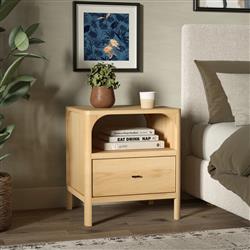 Abdiel Modern Classic Oak Wood Nightstand|