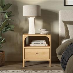 Abdiel Modern Classic Oak Wood Nightstand|