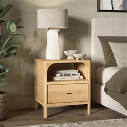 Abdiel Modern Classic Oak Wood Nightstand|