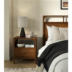 Abdiel Modern Classic Walnut Oak Wood Nightstand|