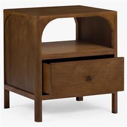 Abdiel Modern Classic Walnut Oak Wood Nightstand|