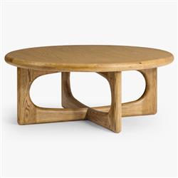 Arley Modern Classic Oak Wood Round Coffee Table|