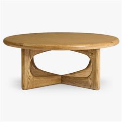 Arley Modern Classic Oak Wood Round Coffee Table|
