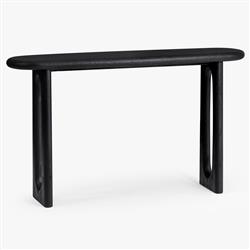 Arley Modern Classic Black Oak Wood Console Table|