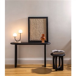 Arley Modern Classic Black Oak Wood Console Table|