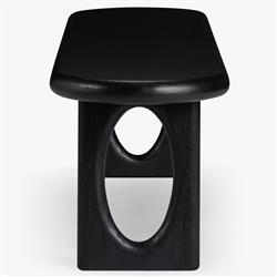 Arley Modern Classic Black Oak Wood Dining Bench|