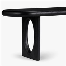 Arley Modern Classic Black Oak Wood Dining Bench|