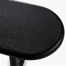 Arley Modern Classic Black Oak Wood Dining Bench|