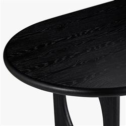 Arley Modern Classic Black Oak Wood Oval Dining Table - 84"|