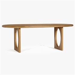 Arley Modern Classic Oak Wood Oval Dining Table - 84"|