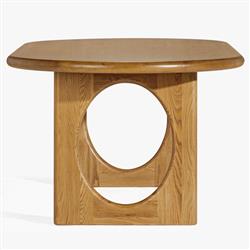 Arley Modern Classic Oak Wood Oval Dining Table - 84"|