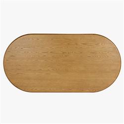 Arley Modern Classic Oak Wood Oval Dining Table - 84"|
