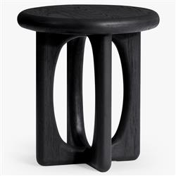 Arley Modern Classic Black Oak Wood Side Table|