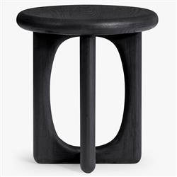 Arley Modern Classic Black Oak Wood Side Table|