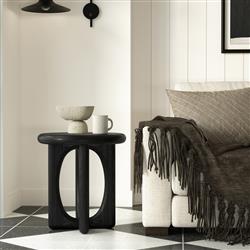 Arley Modern Classic Black Oak Wood Side Table|