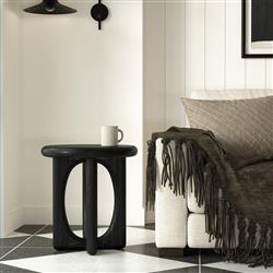 Arley Modern Classic Black Oak Wood Side Table|